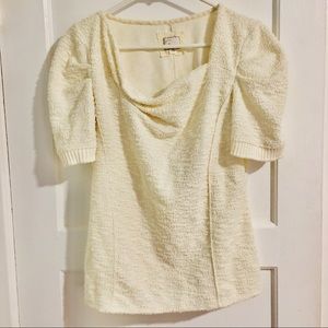 Anthropologie Postmark L Asymmetric Puff Sleeves